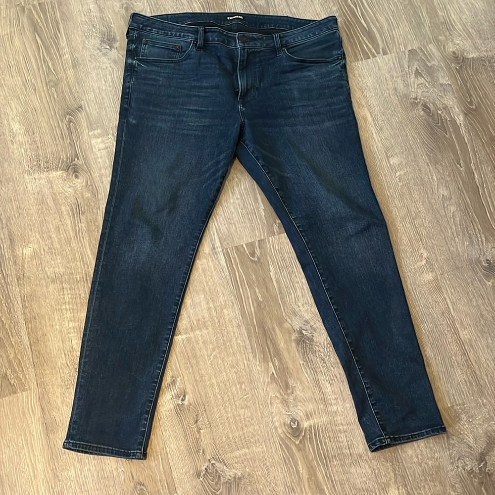 Express Men’s Skinny Fit Dark Wash Jeans, 38x32
